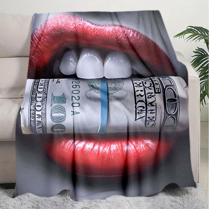 1PC lip Elements printed blanket, all season lightweight home office outdoor nap multifunctional blanket A13