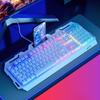 104-клавишная проводная механическая USB-клавиатура, 19 клавиш с защитой от фантомных нажатий, игровая клавиатура с подсветкой и держателем для телефона