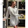 European American New Holiday Party Evening Dress Fashion Sequin Bead Solid Color Tight Waist Dress Dress