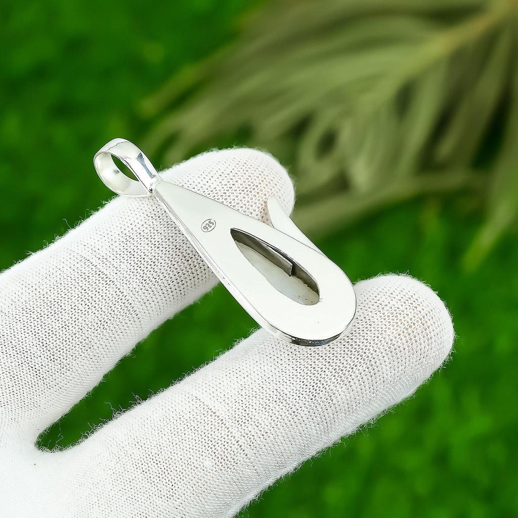 Радужный Лунный Камень Драгоценный Камень Стерлинговое Серебро Помолвочный Свадебный Подвеска Ювелирное Изделие