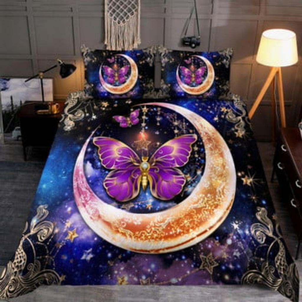 Комплект пододеяльников Tmarc Tee Персонализированное имя Комплект постельного белья с фиолетовой бабочкой