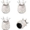 ROSON Valve Stem Caps, 4 Pack Handmade Crown Bling Crystal Rhinestone Car Wheel Tire Valve, Attractive Dustproof Car Accessories, Universal Stem Air