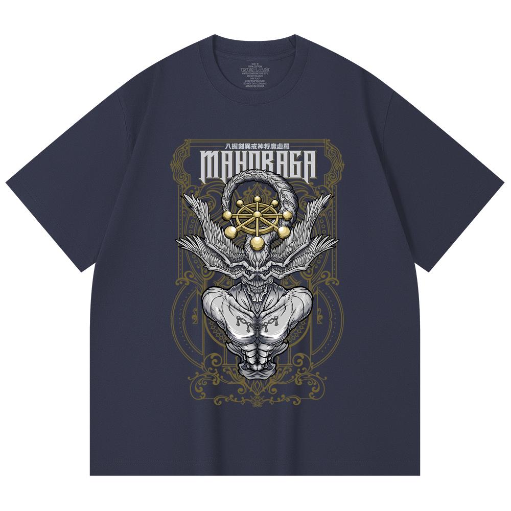 230 Gsm 100% Cotton Jujutsu Kaisen V42 Mahoraga Print Unisex Heavy Cotton T Shirt
