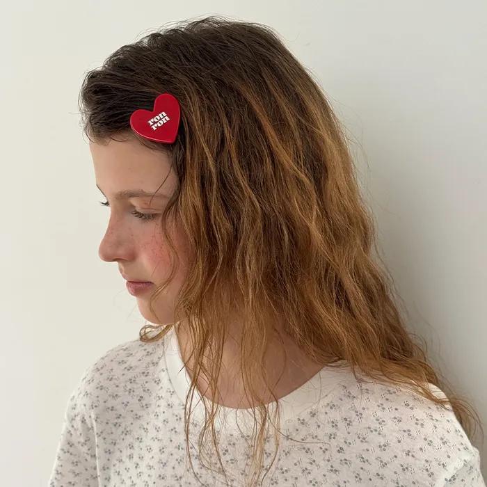 Шпилька для волос RR HEART КРЕМОВЫЙ КРАСНЫЙ (2EA)