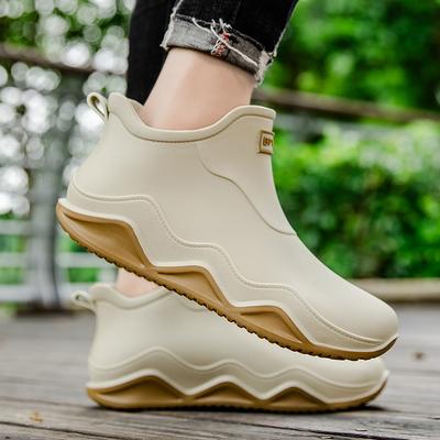 Дождевики мужские и женские короткие водонепроницаемые туфли модные нескользящие кухонные рыболовные выносные резиновые сапоги для мойки автомобиля резиновые сапоги пара хлопок