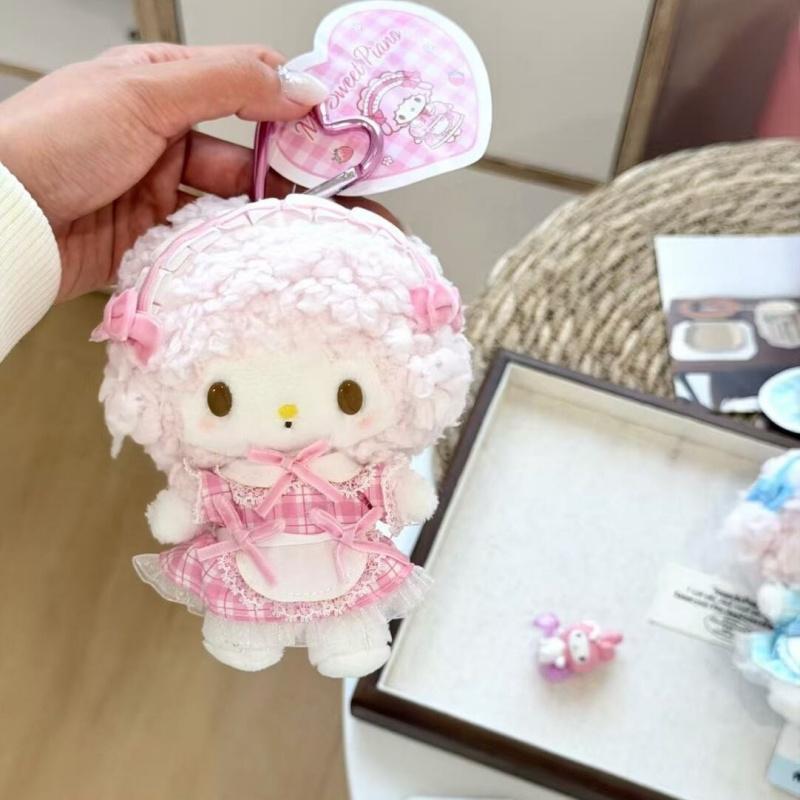 NEW lovely skirt My Sweet Piano plush toy keychain kawaiii Lolita Series Anime Piano lamb Plushies Keyring Small Pendant