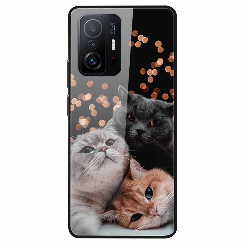 Закаленное Стекло Чехол Для Xiaomi 11T Чехол 6.67 Крутой Бампер Жесткий Стеклянный Чехол Для Xiaomi 11T Pro Чехол Mi 11T Pro Mi11T Capa Оболочки