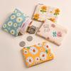 Compact Floral Canvas Wallet - Zipper Coin Purse & Card Holder