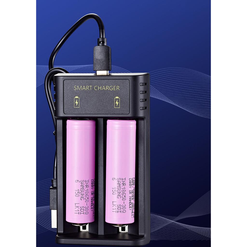 Универсальное перезаряжаемое зарядное устройство Адаптер для зарядки USB 2-слотовое устройство для зарядки аккумуляторов для 18500/18650/26650/21700