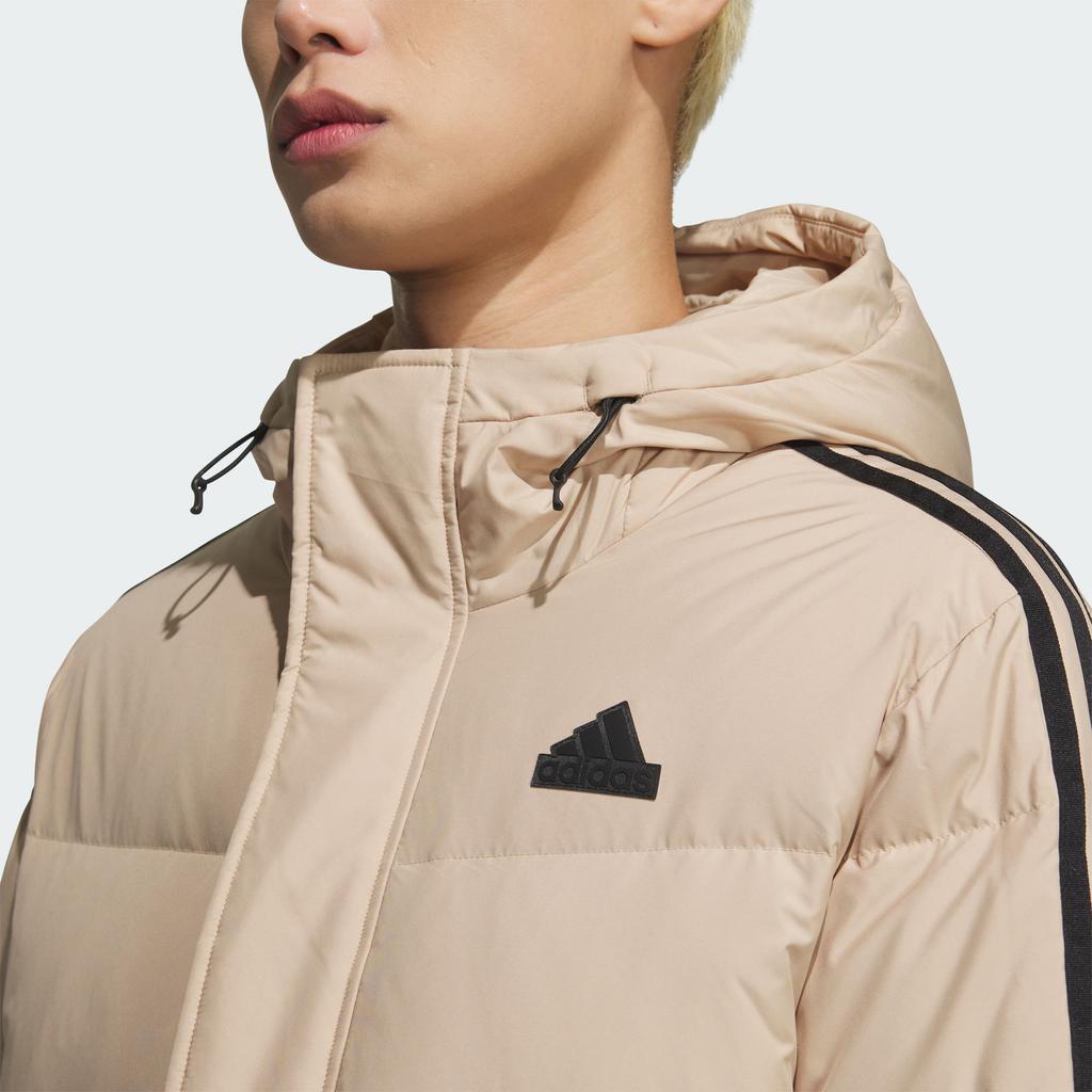 adidas Длинный пуховик, удобный, повседневный, универсальный, длинный, теплый, унисекс, верхняя одежда, светло-коричневый JM9151