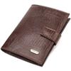Оригинальное вертикальное мужское портмоне среднего размера из натуральной кожи с тиснением CANPELLINI 21734 Коричневый