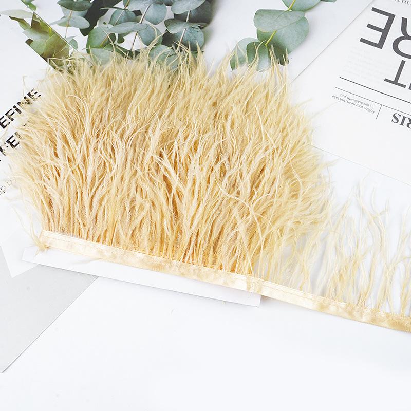 8-10Cm Ostrich Feather Wedding Dress Diy Performance Clothing Accessories Feather Tassel Including Webbing
