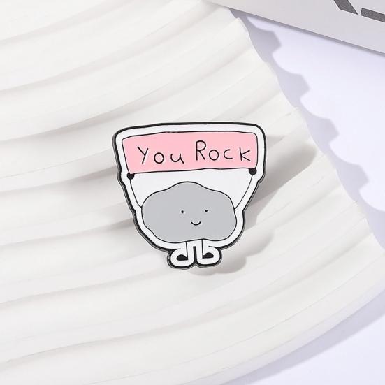 YOU ROCK Inspirational Cloud Brooch Zinc Alloy Lapel Badge Bag Clothes Decorative Brooch Statement Accessory