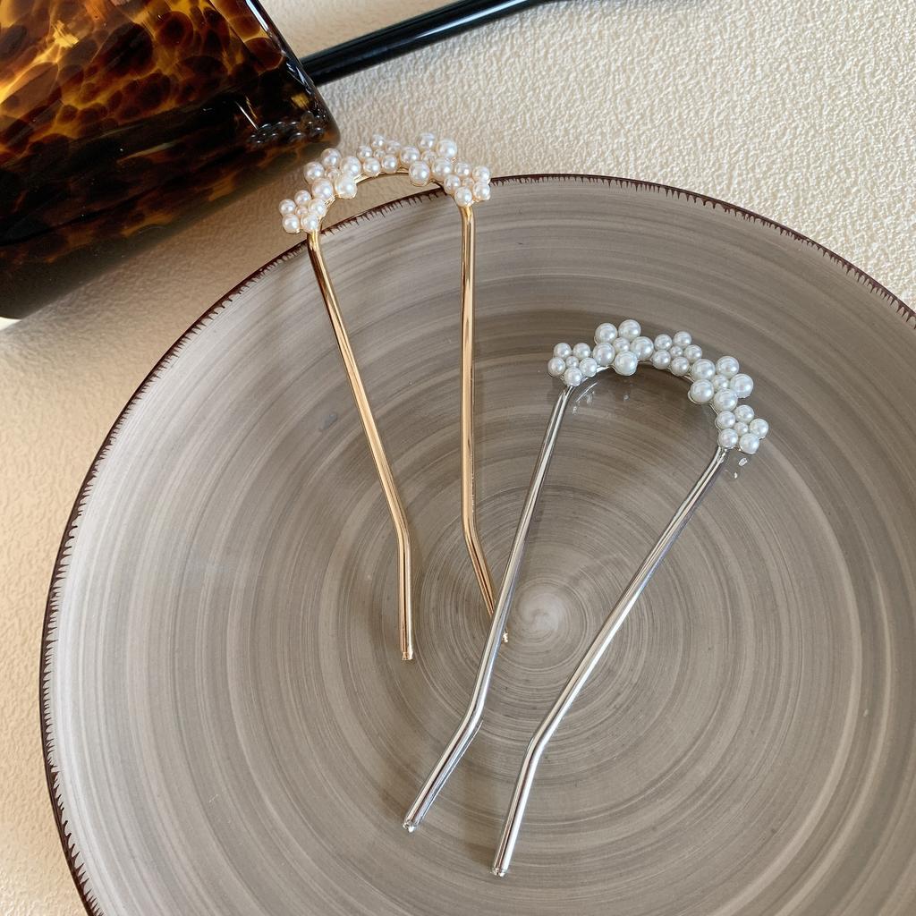 Exquisite U-shaped Hair Fork, Women's Pearl Tassel Hair Stick, Butterfly Hair Clip, Fashionable Hair Accessory, Women's Headwear