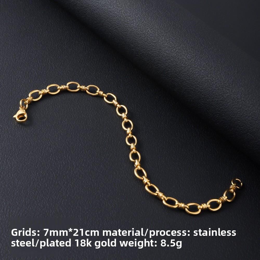 Stainless Steel Bracelet Women's Jewelry Plated with 18K Gold Non-fading Washable Men's Titanium Steel Bracelet