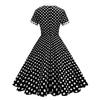 Women's Fashionable  Fresh Polka Dot Long And Long Swing Retro Dress