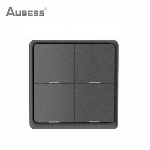 AUBESS Tuya ZigBee Smart Scene Switch 4 Gang 12 Scene Switch Push Button Controller Работает с приложением Smart Life ZigBee Gateway