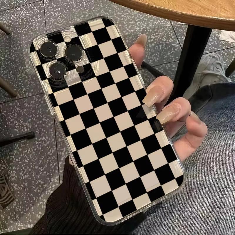 Прозрачный чехол для телефона со Space Black клетчатым узором для Xiaomi Mi 15 T Pro 14T 13T 12T Mi 17 Pro 15 14 13 12 11 Lite 5G Силиконовый чехол