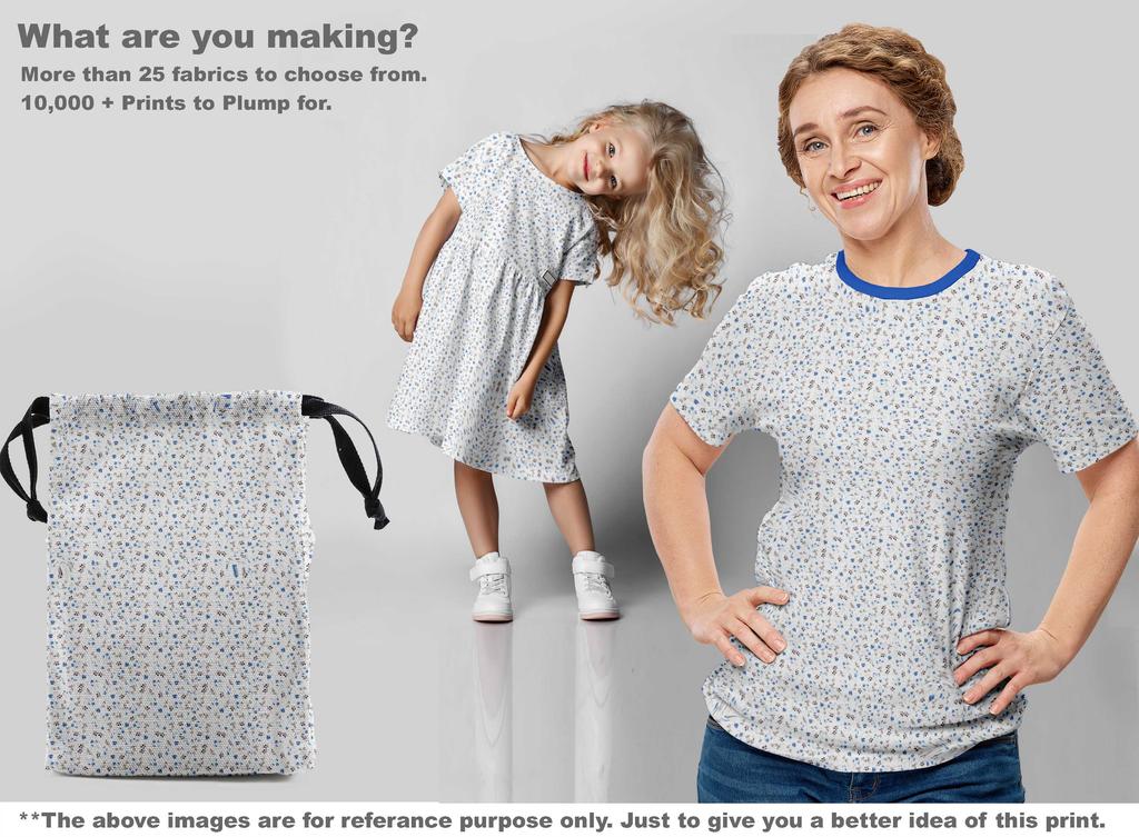 oneOone Хлопчатобумажная гибкая синяя ткань Цветочные швейные ремесленные проекты Принты на ткани в ярдах 40 дюймов