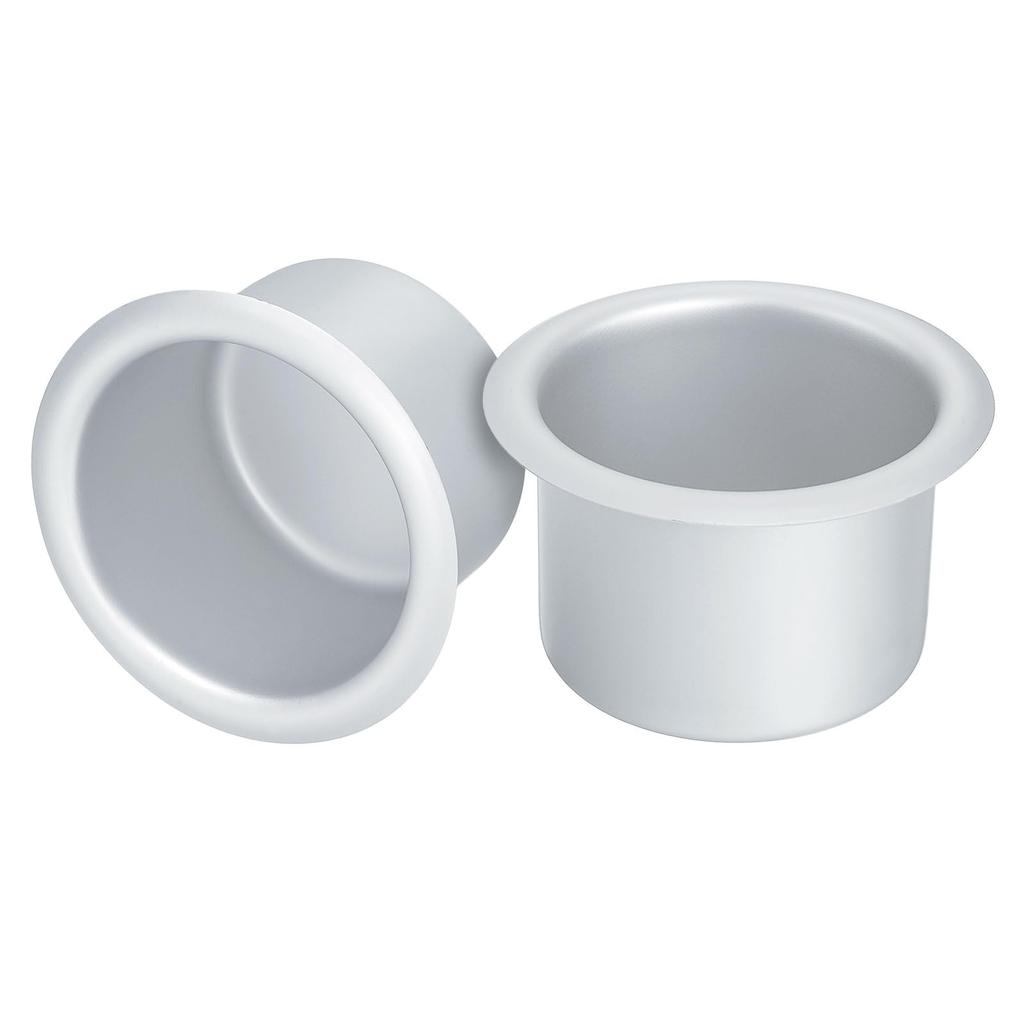 uxcell 2pcs Aluminum Drop-in Cup 2.48" x 4" Drink Holder Poker Table Cup