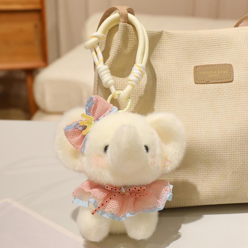 Cute Glutinous Rice Elephant Plush Pendant Doll New Keychain Bag Charm Soft Stuffed Animal Toy
