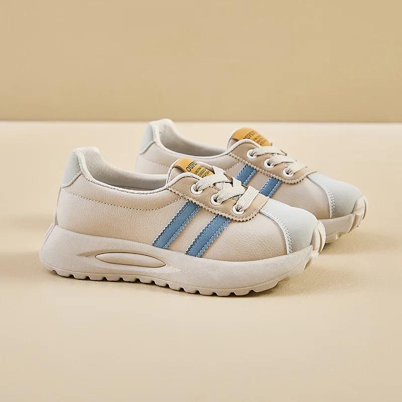 Новые женские туфли на платформе, повседневные кроссовки, универсальные модные дизайнерские полосатые женские туфли из искусственной кожи, одиночные туфли