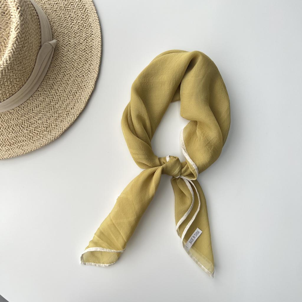 Однотонный носовой платок, хлопковые шейные шарфы для женщин, маленькие шали и накидки, бандана, платки на голову