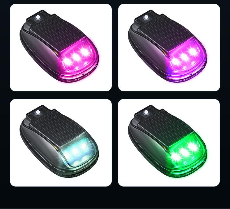 Умный светодиодный стробоскоп на солнечной батарее RGB Авиационные Предупреждающие огни для самолетов Беспроводная вспышка Для мотоцикла Автомобильные аксессуары