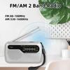Mini Portable FM AM Radio Battery Powered High Sensitivity Radios Built-in Speaker with Rotatable Antenna 3.5mm Headphones Jack