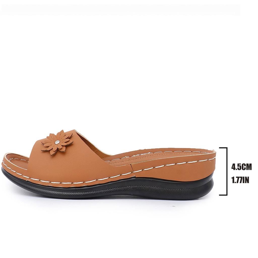 Модная обувь для женщин тапочки летние элегантные женские шлепанцы сандалии женские на танкетке среднем каблуке однотонные повседневные тапочки женские 2025