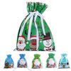 10 Pcs Christmas Drawstring Gift Bags Large Candy Cookie Wrapping Bags
