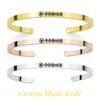 Personalized Music Scan Code Engraved Bangle Custom Metal Bracelet Fashion Bar Charm Cuff Bracelet Lover Women Lover Best