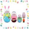 1-5X Easter Bunny Nesting Doll  Dolls Toys Wooden Russian Nesting Doll Russian Nesting Stacking Dolls Home Bedroom Craft Supplie