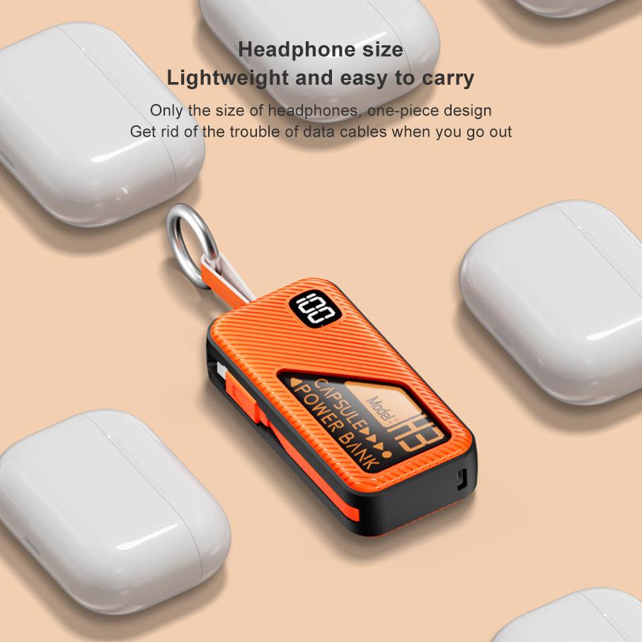 Портативный внешний аккумулятор 5000 мАч, капсульный внешний аккумулятор, быстрая зарядка, большая емкость, компактное и портативное зарядное устройство