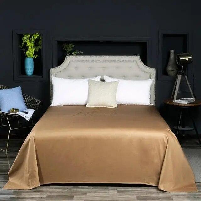 40 однотонных простынь из 100% египетского хлопка, атласное покрывало, длинное штапельное хлопковое наматрасник, белое, фиолетовое, желтое, постельное белье