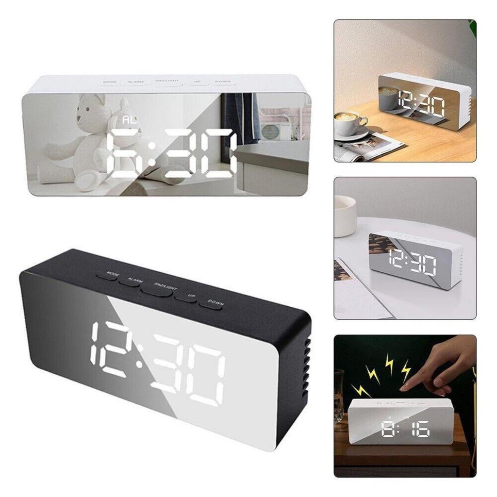 Multifunctional Household Mirrorfashionable and Minimalist LED Makeup Mirrorclock Seatdigital Clock