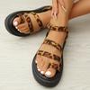 Fashion Women Sandals New Summer Flat Casual Shoes Women Fashion Outdoor Lightweight Leopard Beach Causal Platform Comfortable Sandals