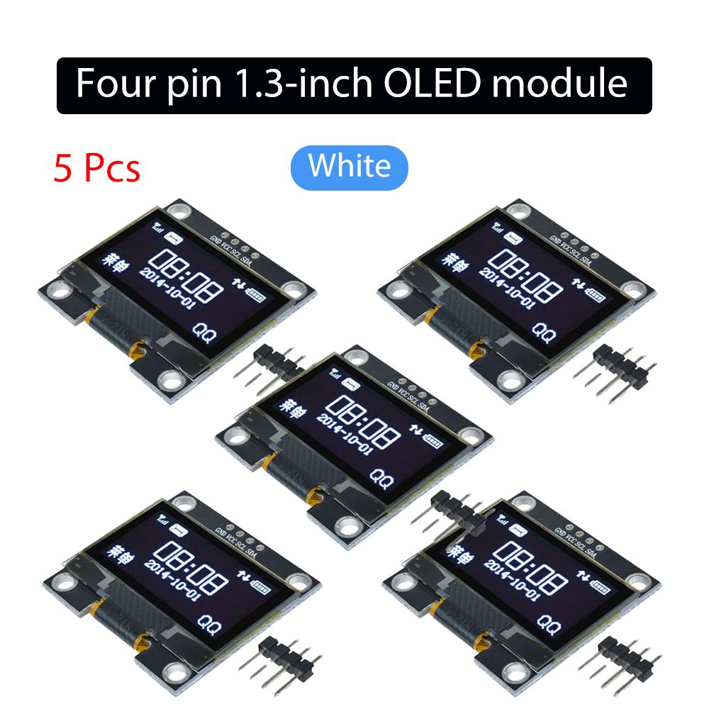 1-5PCS 1.3" IIC Digital OLED Display Module Serial 128x64 SSH1106 White Blue LCD LED Screen Board I2C Communicate for Arduino
