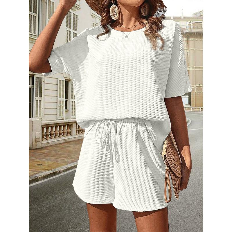 Women's Short-sleeved Suit, Women's Western Style Bat Shirt, Fashion Shorts, Two-piece Suit
