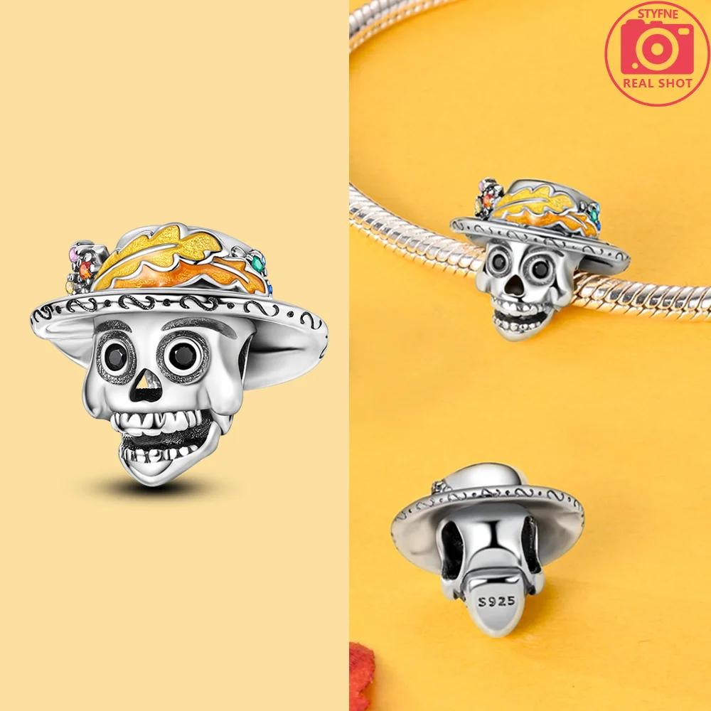 Copper Halloween Pumpkin Cart Magic Witch Ghost Original Charms Beads Fit Bracelet Jewelry Diy Women Birthday Gift Necklace