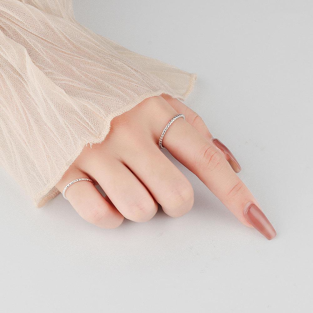 S925 Silver Open Index Ring For Women Simple Fashion Versatile Tail Ring Jewelry