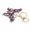 Butterfly Keychain Crystal Rhinestones Zinc Alloy Chain Sparkling Butterfly Keyring for Key Car Purse Handbag Colorful