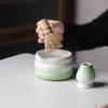 Керамическая чаша для матча с градиентным цветом, для дома, кухни, противоожоговая, с теплоизоляцией, столовая посуда, салатники, аксессуары для японской чайной церемонии