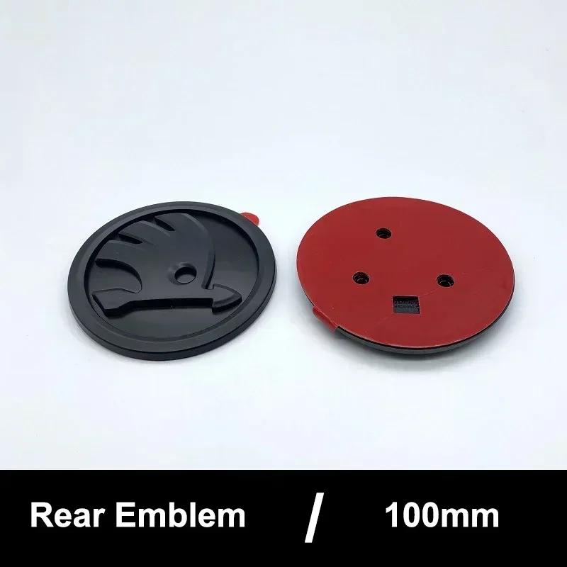 DYZ5 ABS 100mm Front Rear Emblem Decals for Skoda Yeti Superb Octavia A7 RS Rapid Fabia Karoq Car Trunk Badge Sticker Accessories