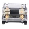 Fused Power Distribution Block 0GA In 4GA Out Zinc Alloy Gold Plated for Car Stereo Amplifier