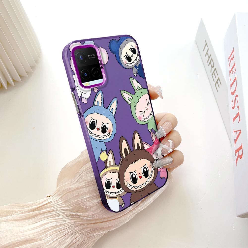 Окрашенный узор, красочный серебристый, двухсторонний, жесткий, противоударный чехол для телефона Vivo