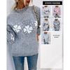 Свитер женский с высоким воротом свободный снежинка вязаный пуловер повседневный длинный рукав