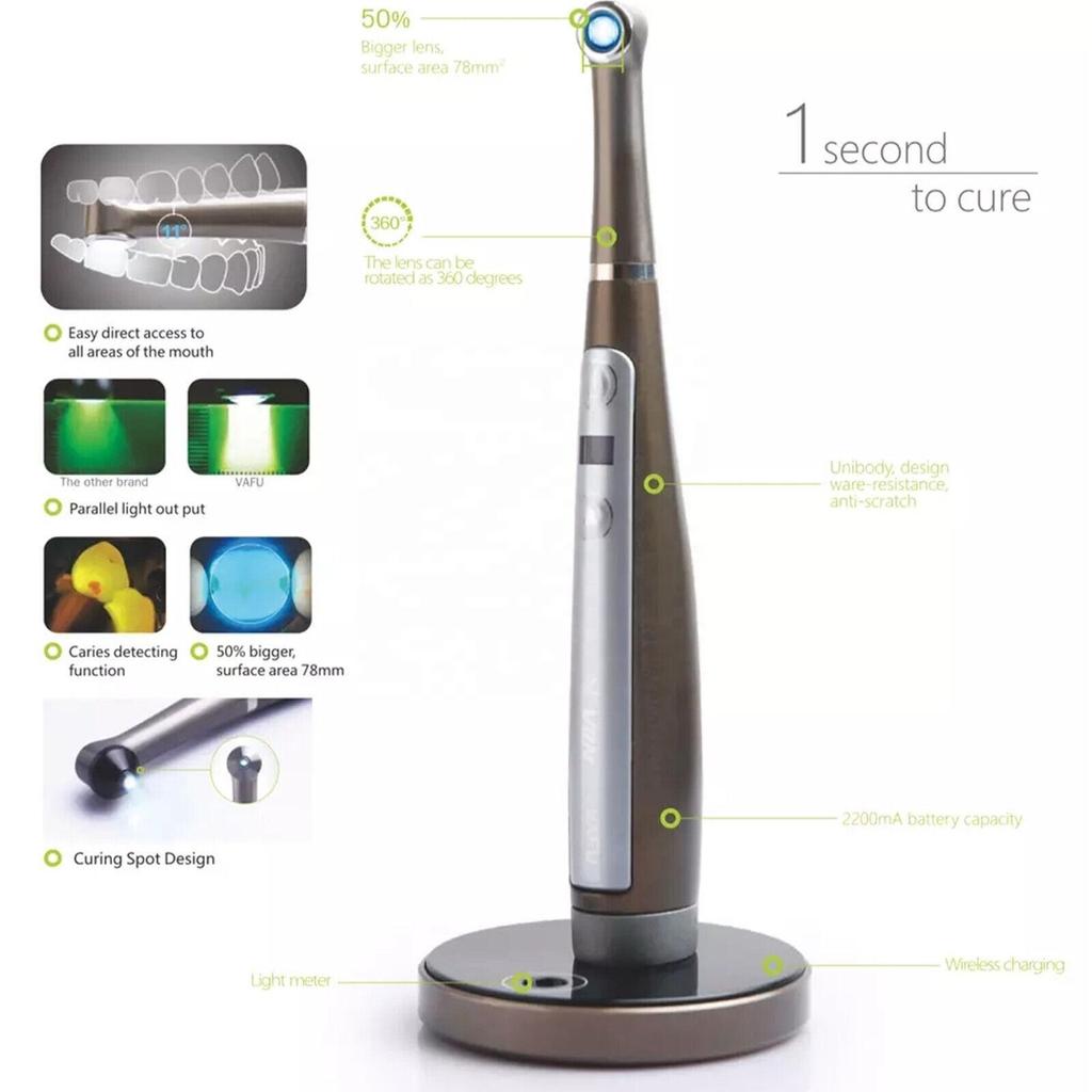 VRN VAFU Wireless Den Tal Lamp 2500MW Blue LED Light Lamp LED Curing Light with Caries Detector