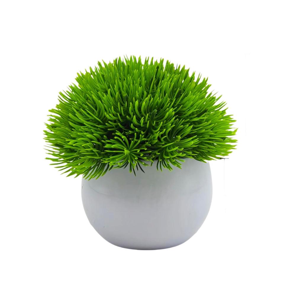 Mini Potted Pine Needle Thistle Grass Ornament for Home or Office