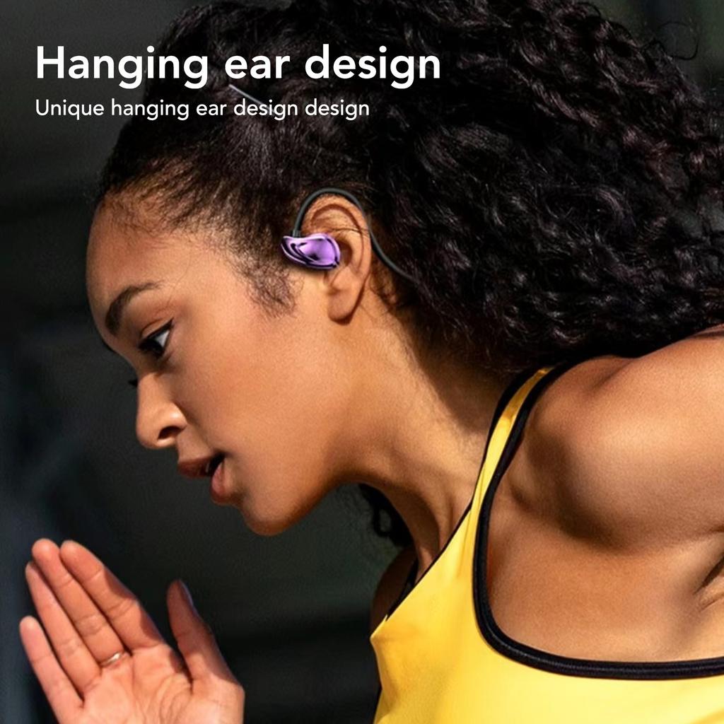Наушники с открытым ухом Многофункциональные Стереозвук Шумоподавление Беспроводные Bluetooth 5.3 Наушники для Спорта Бега Ежедневного использования Фиолетовые
